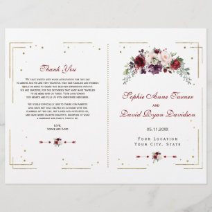 Programa Dourado de Casamento Floral da Borgonha