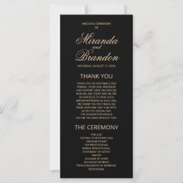 Programa Dourado de Casamento Negro de Monograma d