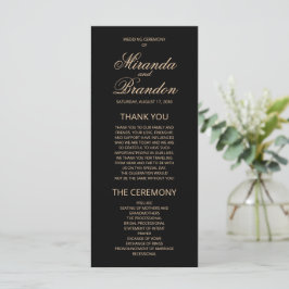 Programa Dourado de Casamento Negro de Monograma d