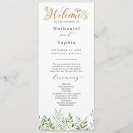 Programa Dourado de Casamento por Aquarela