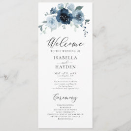 Programa Dusty Blue Marinho Floral Rustic Watercolor Casame