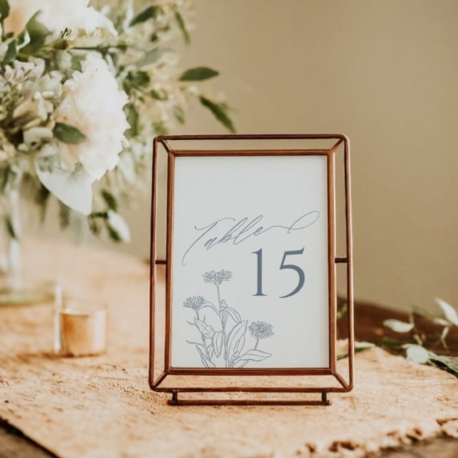 Programa Dusty Blue Vitoriian Marigold Table Number (Criador carregado)