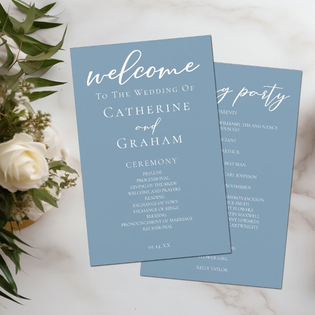 Programa Dusty Blue White de Casamento Costeiro (Criador carregado)