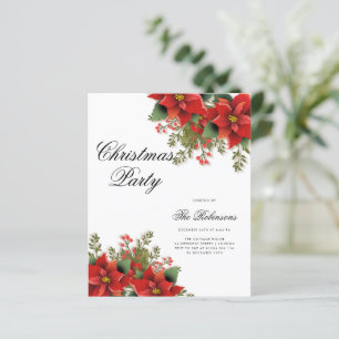 Programa e Menu de Convite Feriado Poinsettia