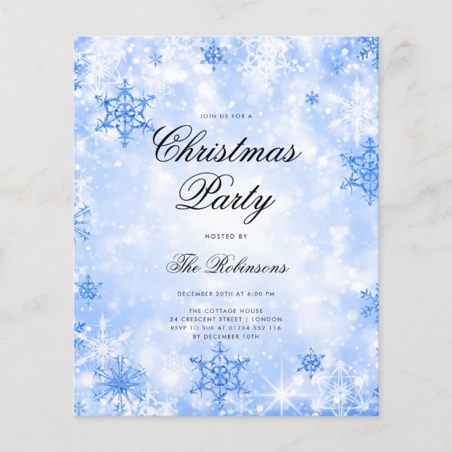 Programa e Menu de Convite para Feriado de inverno (Frente)