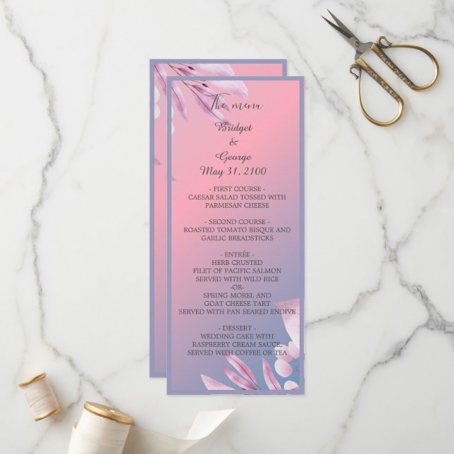 programa e menu pastel cherry blosom sakura (Frente/Verso In Situ)