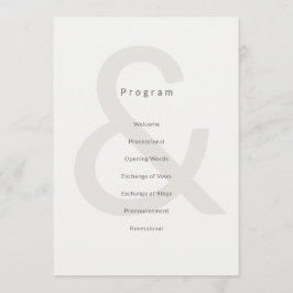Programa Editorial Typography Wedding Program