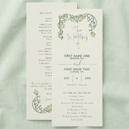 Programa Elegant art nouveau vintage floral wedding program