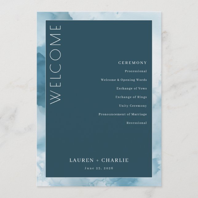 Programa Elegant Blue Formal Ceremony Schedule (Frente)