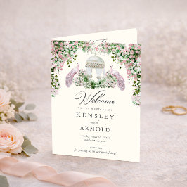 Programa Elegant Blush Garden Folded Wedding Program