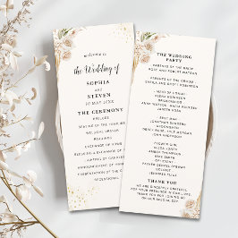 Programa Elegant Bohemian Wedding Featuring Yellow and Beig