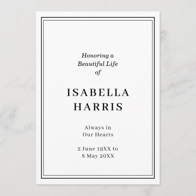 Programa Elegant Classic Funeral Service Design (Frente)