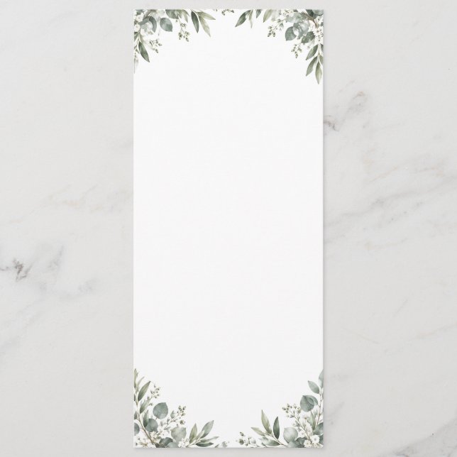 Programa Elegant Eucalyptus Botanical Wedding Program (Frente)