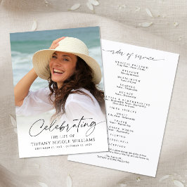 Programa Elegant Funeral Celebration of Life Photo Script