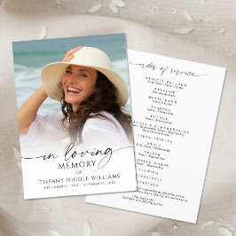 Programa Elegant Funeral In Loving Memory Photo Script