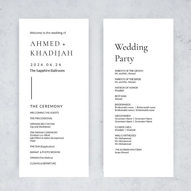 Programa Elegant Minimalist Modern Islamic Wedding Program (Criador carregado)