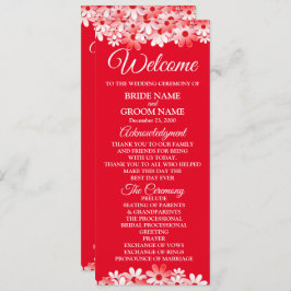 Programa Elegant Red White Floral Wedding