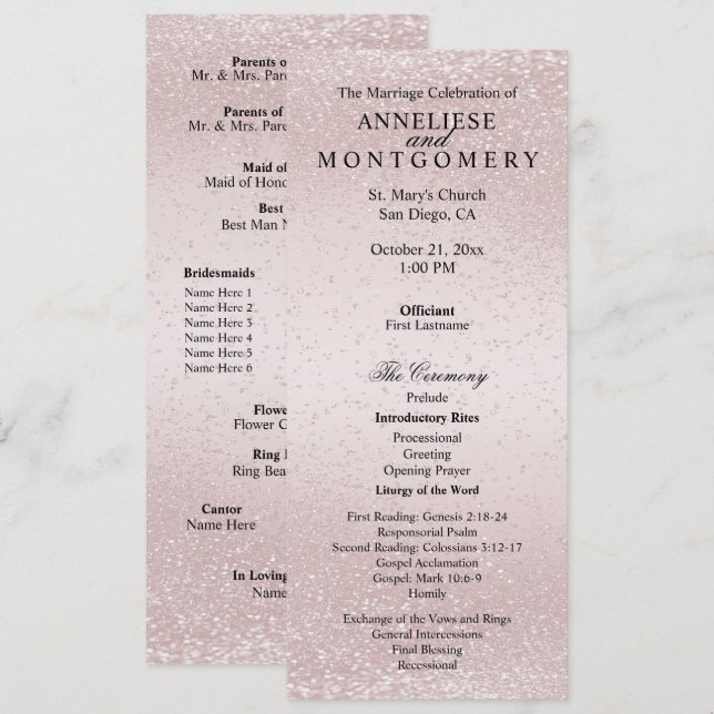 Programa Elegant Rose Glitter  -  Program (Frente/Verso)