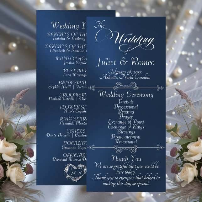 Programa Elegant Script & Monogram - Blue Wedding (Criador carregado)