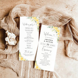 Programa Elegant Yellow Wedding Program