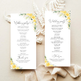 Programa Elegant Yellow Wedding Program