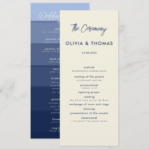 Programa Elegante Beach Onda Azul Stripes Casamento Moderno
