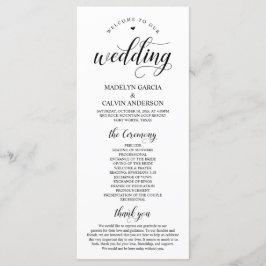 Programa Elegante Black Classy Script, Cerimônia De Casamen