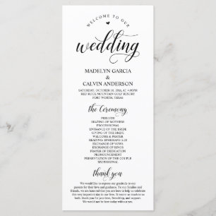 Programa Elegante Black Classy Script, Cerimônia De Casamen