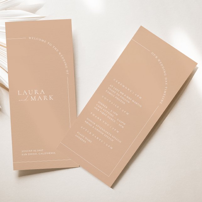 Programa Elegante Boho Tan Minimal de Cerimônia de (Criador carregado)