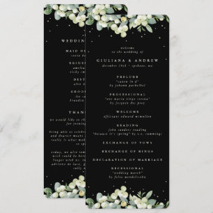 Programa Elegante Bola-de-Neve Preta + Eucalipto Casamento