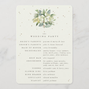Programa Elegante Buquê de Neve e Eucalipto Creme Casamento