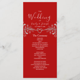 Programa Elegante Casamento Floral Preto Vermelho