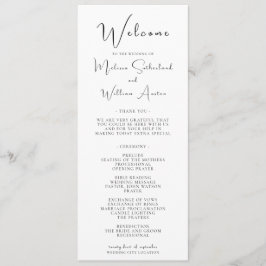 Programa Elegante Casamento Moderno Preto e Branco