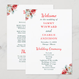 Programa Elegante Casamento no inverno Floral Greenery