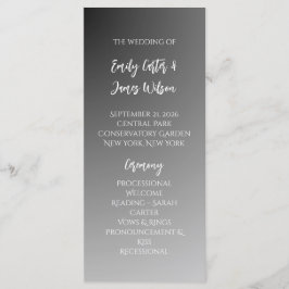 Programa Elegante Casamento Preto e Branco