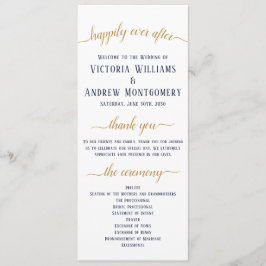 Programa Elegante Cerimônia de Casamento Minimalista em Azu