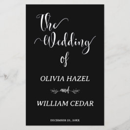 Programa Elegante de Casamento Botânico Negro