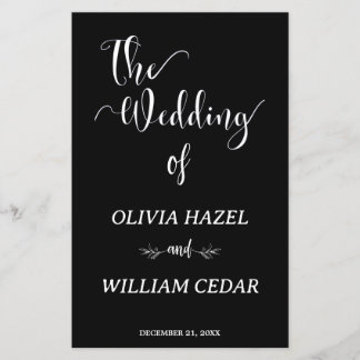 Programa Elegante de Casamento Botânico Negro