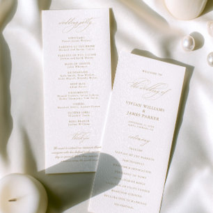 Programa Elegante de Casamento Branco da Caligrafi