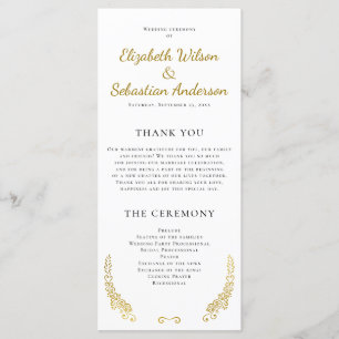 Programa Elegante de Casamento Branco Flourish