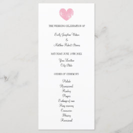 Programa Elegante de casamento com coração roxo