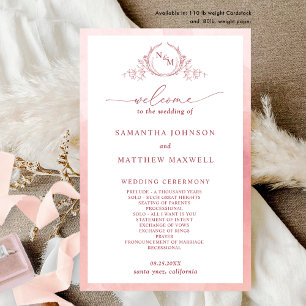 Programa Elegante de Casamento Cor-de-Rosa Espelho