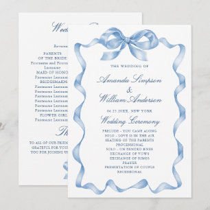 Programa Elegante de Casamento de Arcos Azuis e Du
