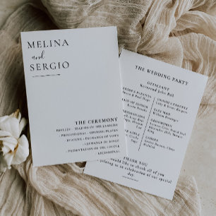 Programa Elegante de Casamento de Caligrafia Minim