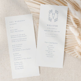 Programa Elegante de Casamento de Crest Monogramas