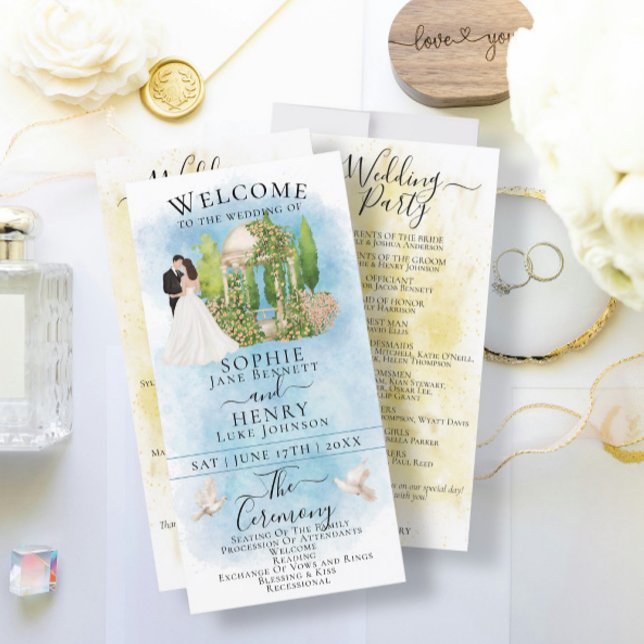 Programa Elegante de Casamento de Luxo para Bride  (Criador carregado)