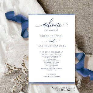 Programa Elegante de Casamento de Mola Azul-Marinh