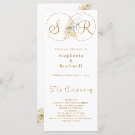 Programa Elegante de Casamento de Monogramas Doura