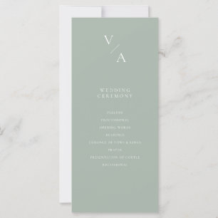 Programa Elegante de Casamento de Monogramas Moder