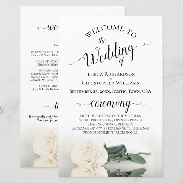 Programa Elegante de Casamento de Orçamento para R (Frente/Verso)